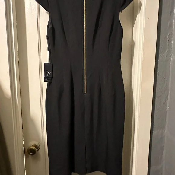 ADRIANNA PAPELL Teal and Black Midi Dress NWT - Picture 6 of 8